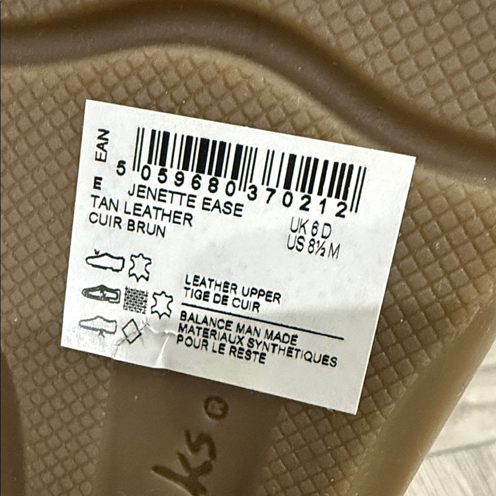 CLARKS Jenette Ease Perforated Ballet Flats in Brown Leather Size 8.5 NEW - Picture 9 of 9